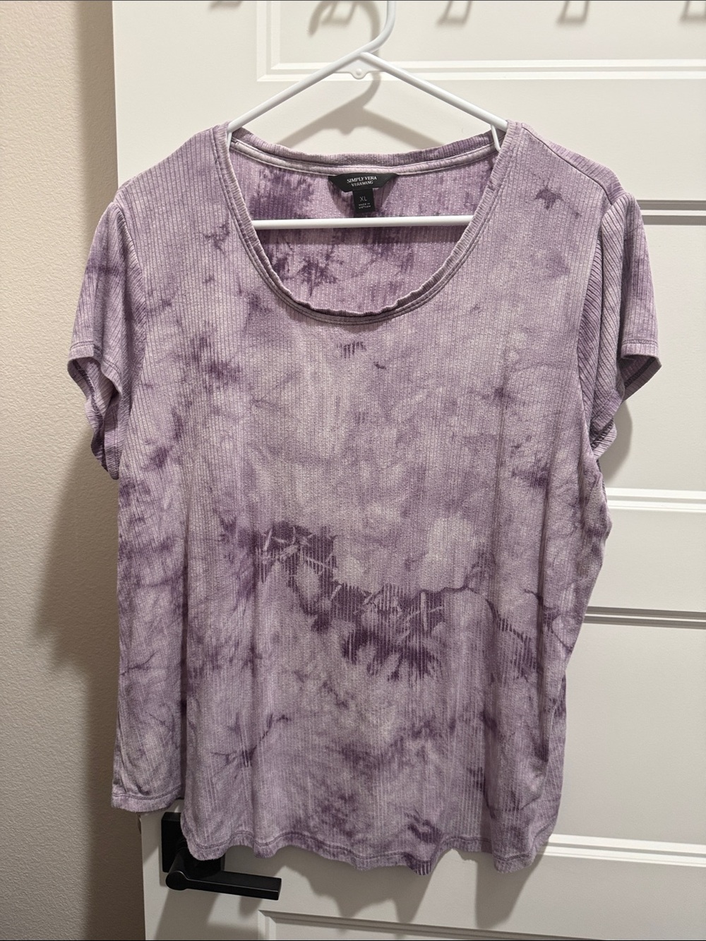 Simply Vera Vera Wang Purple Tie-Dye Short Sleeve Tee